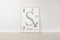 Load image into Gallery viewer, Personalised Safari Animal Prints | Set of 3 Boho Nursery Wall Art for Baby’s Room - RoseRowanDesign
