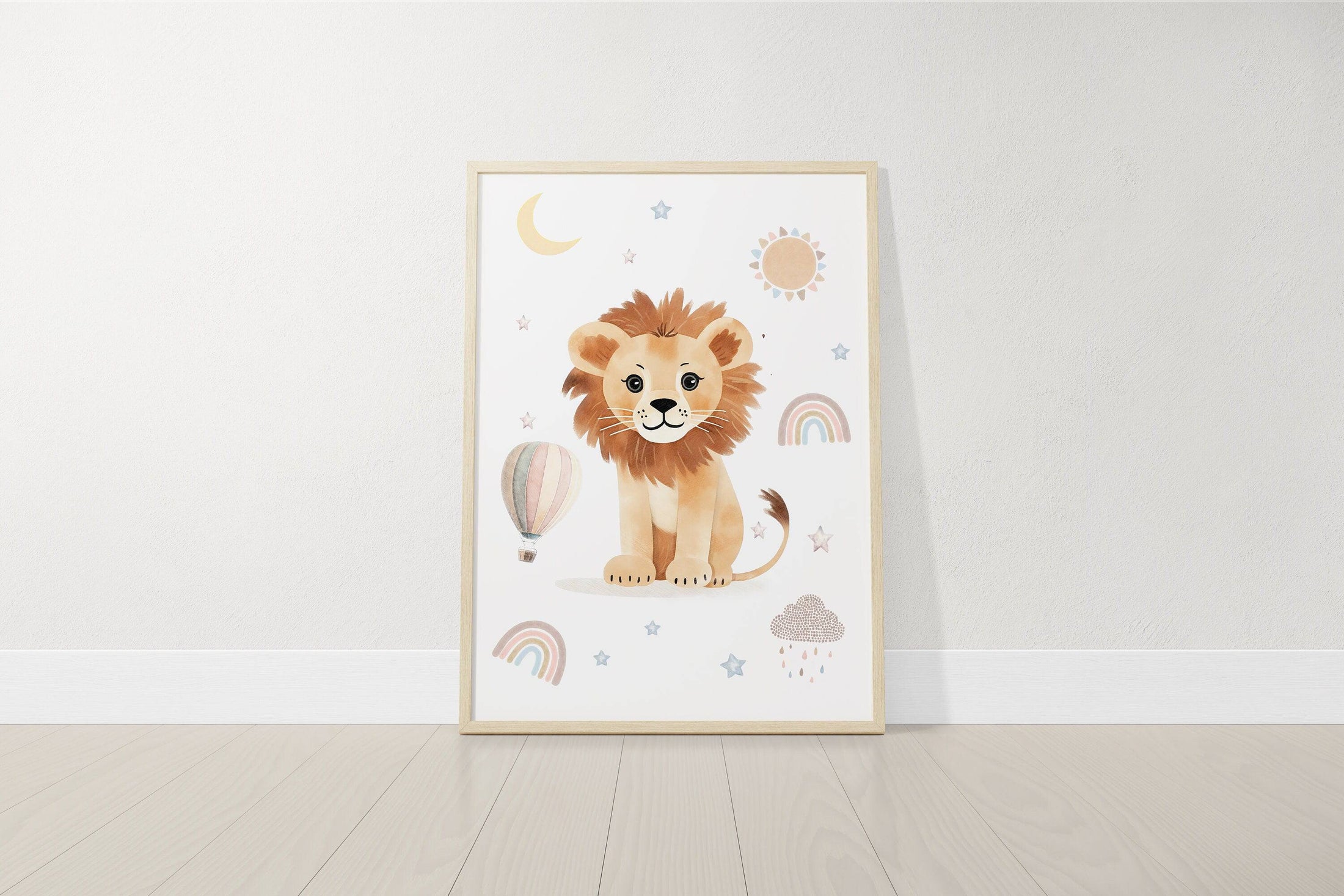 Personalised Safari Animal Prints | Set of 3 Boho Nursery Wall Art for Baby’s Room - RoseRowanDesign