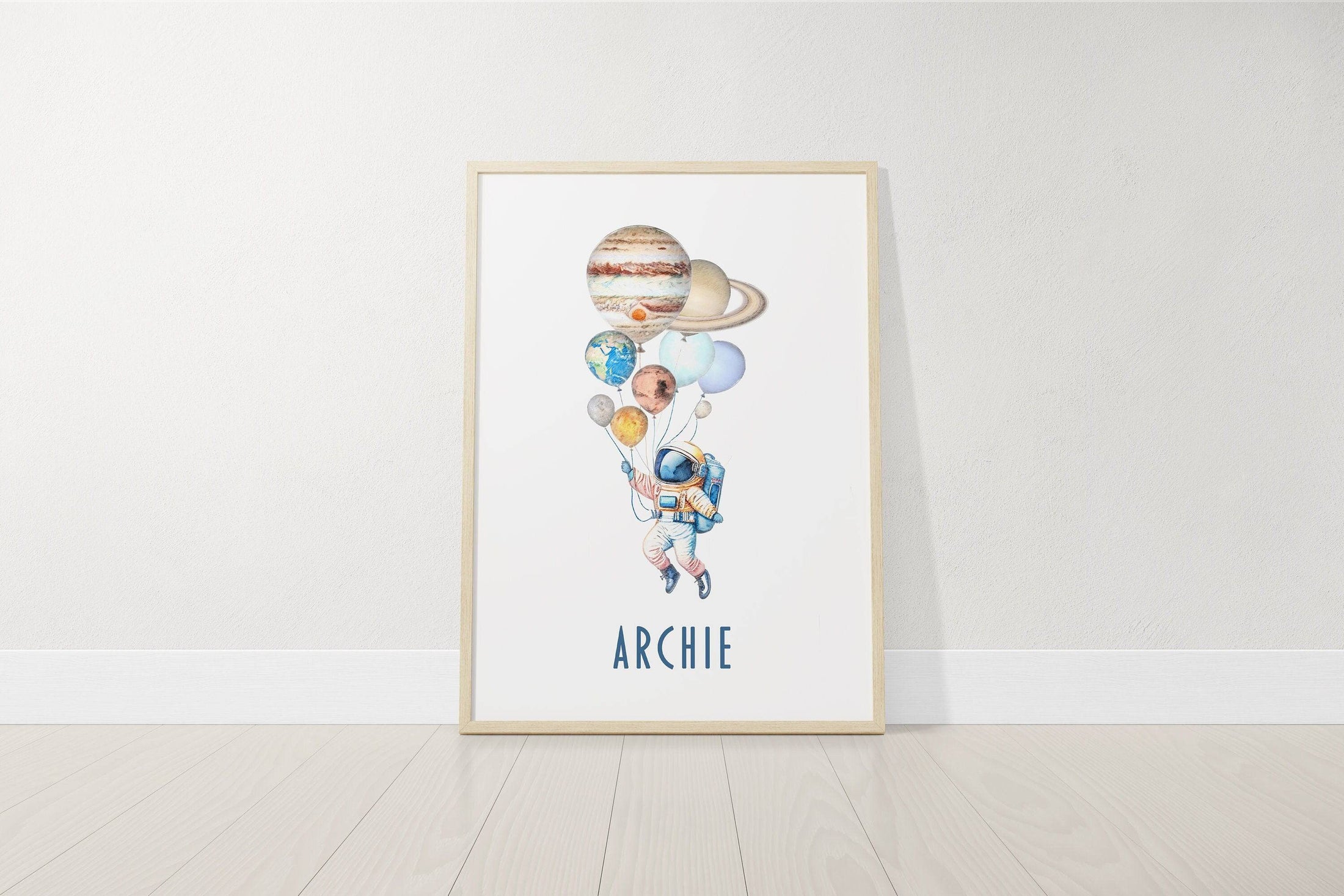 Personalised Space Nursery Print | Solar System Name Wall Art | Baby Boy Bedroom Decor - RoseRowanDesign