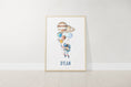 Load image into Gallery viewer, Personalised Space Nursery Print | Solar System Name Wall Art | Baby Boy Bedroom Decor - RoseRowanDesign
