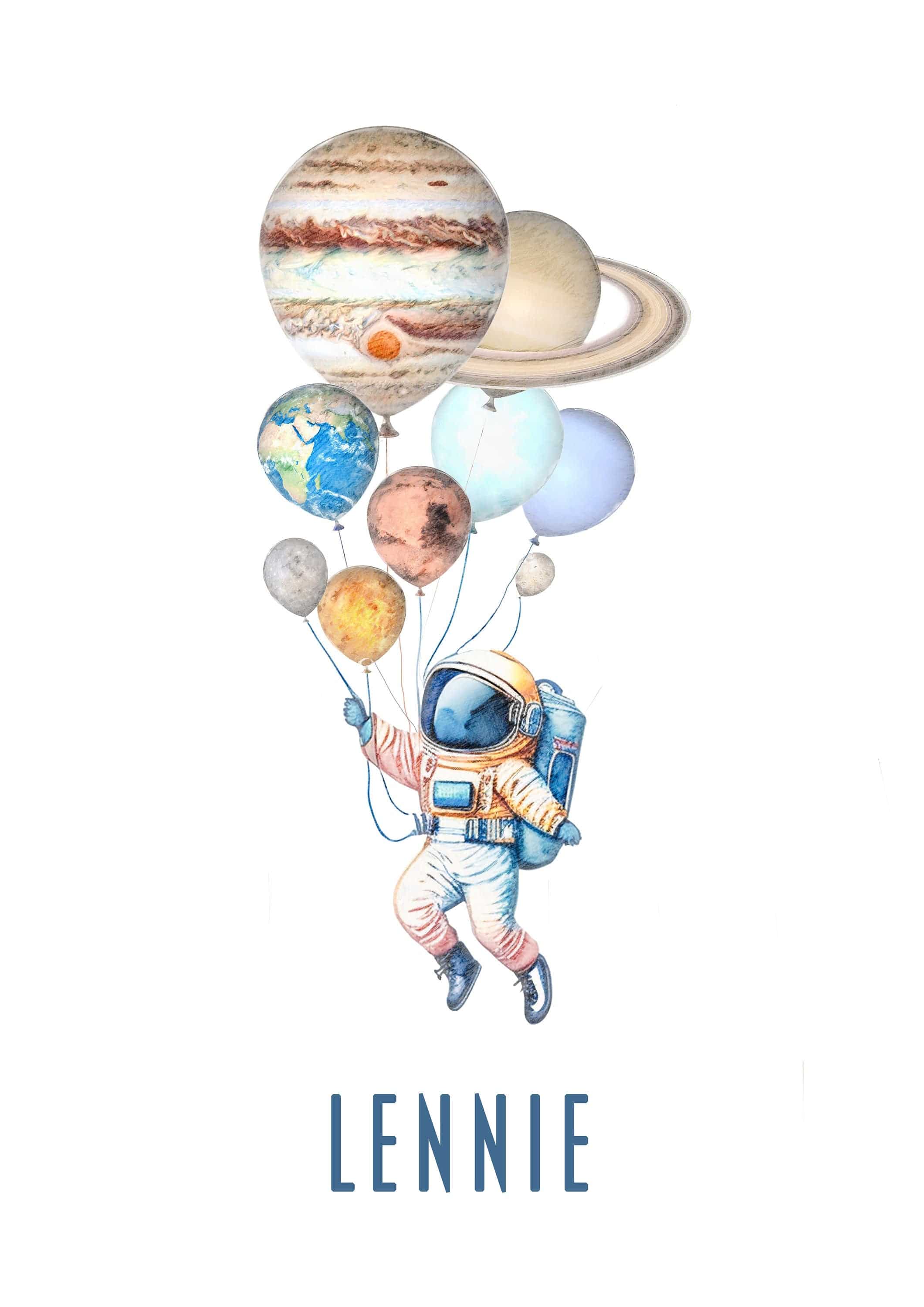 Personalised Space Nursery Print | Solar System Name Wall Art | Baby Boy Bedroom Decor - RoseRowanDesign