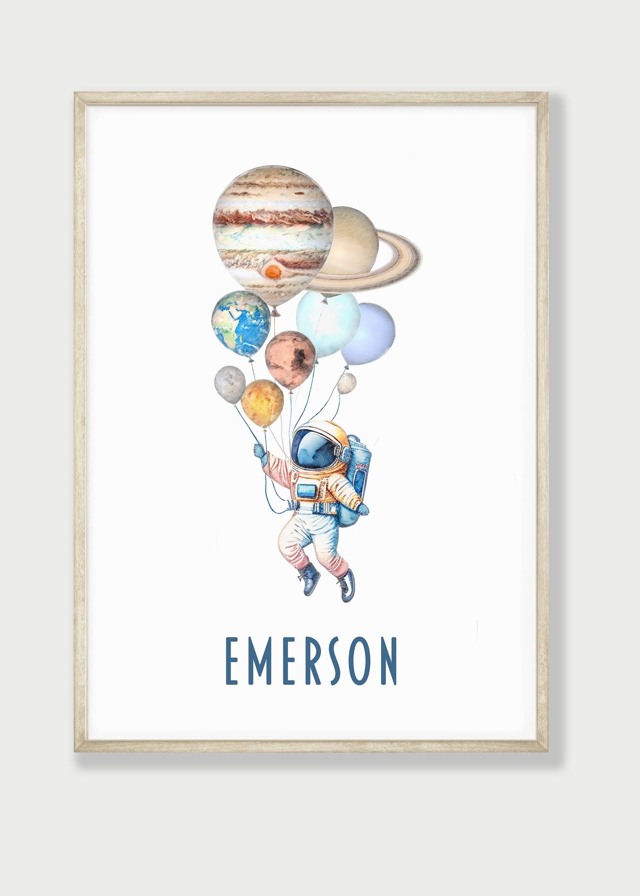 Personalised Space Nursery Prints | Set of 3 Solar System Wall Art for Boys' Bedroom - RoseRowanDesign