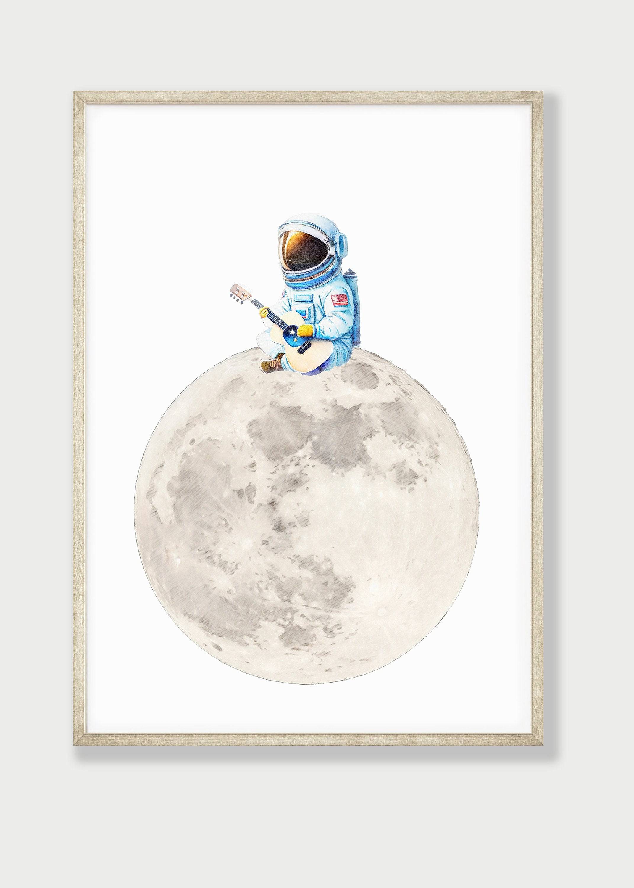 Personalised Space Nursery Prints | Set of 3 Solar System Wall Art for Boys' Bedroom - RoseRowanDesign