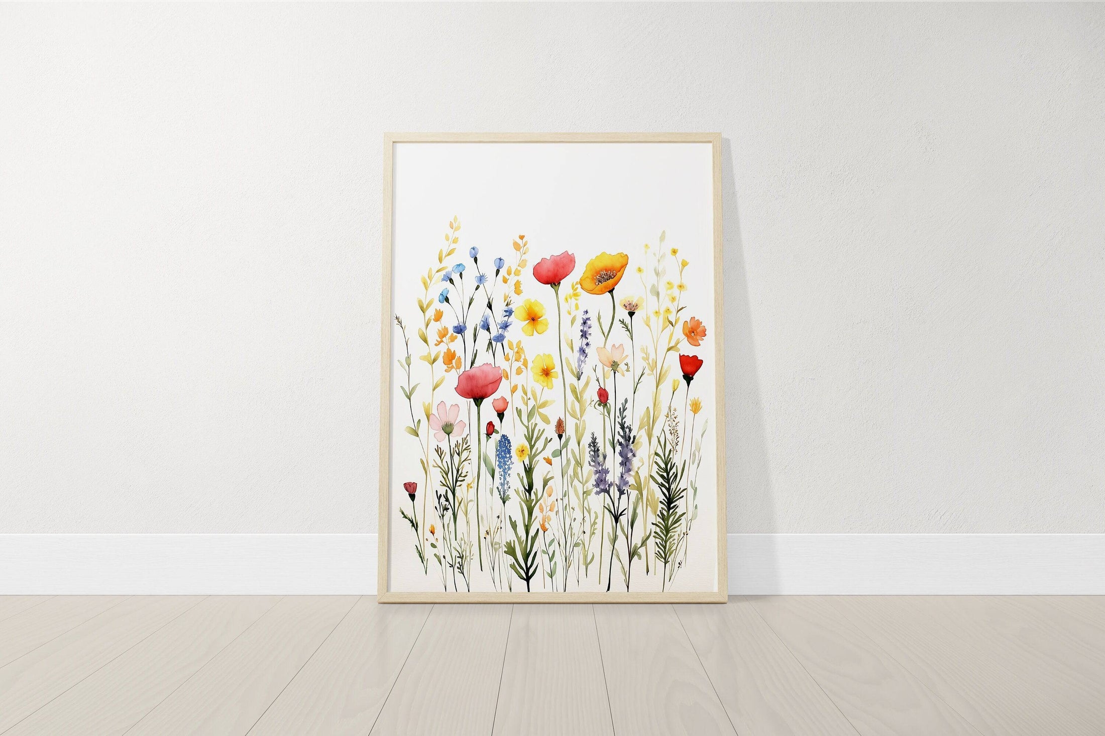 Personalised Wildflower Nursery Prints | Set of 3 | Botanical Floral Decor for Girls' Room - RoseRowanDesign