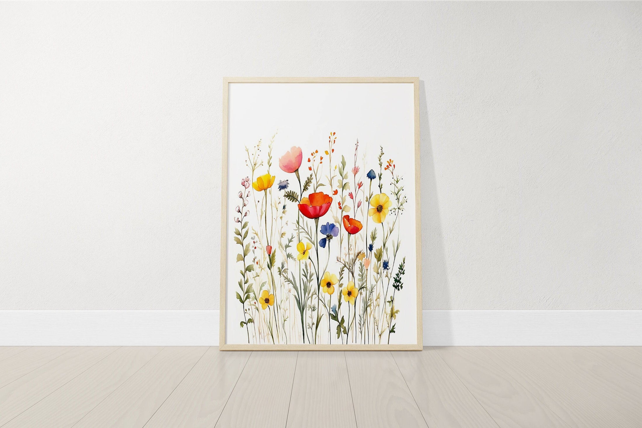 Personalised Wildflower Nursery Prints | Set of 3 | Botanical Floral Decor for Girls' Room - RoseRowanDesign