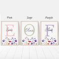 Load image into Gallery viewer, Personalised Wildflower Nursery Prints | Set of 3 | Custom Initials - RoseRowanDesign
