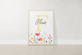 Load image into Gallery viewer, Personalised Wildflower Nursery Prints | Set of 3 | Pink Floral & Initial Decor for Girls Room - RoseRowanDesign
