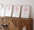 Load image into Gallery viewer, Pink Balloon Nursery Wall Art | Set of 3 | Baby Girls' Room and Toddler Playroom Decor - RoseRowanDesign
