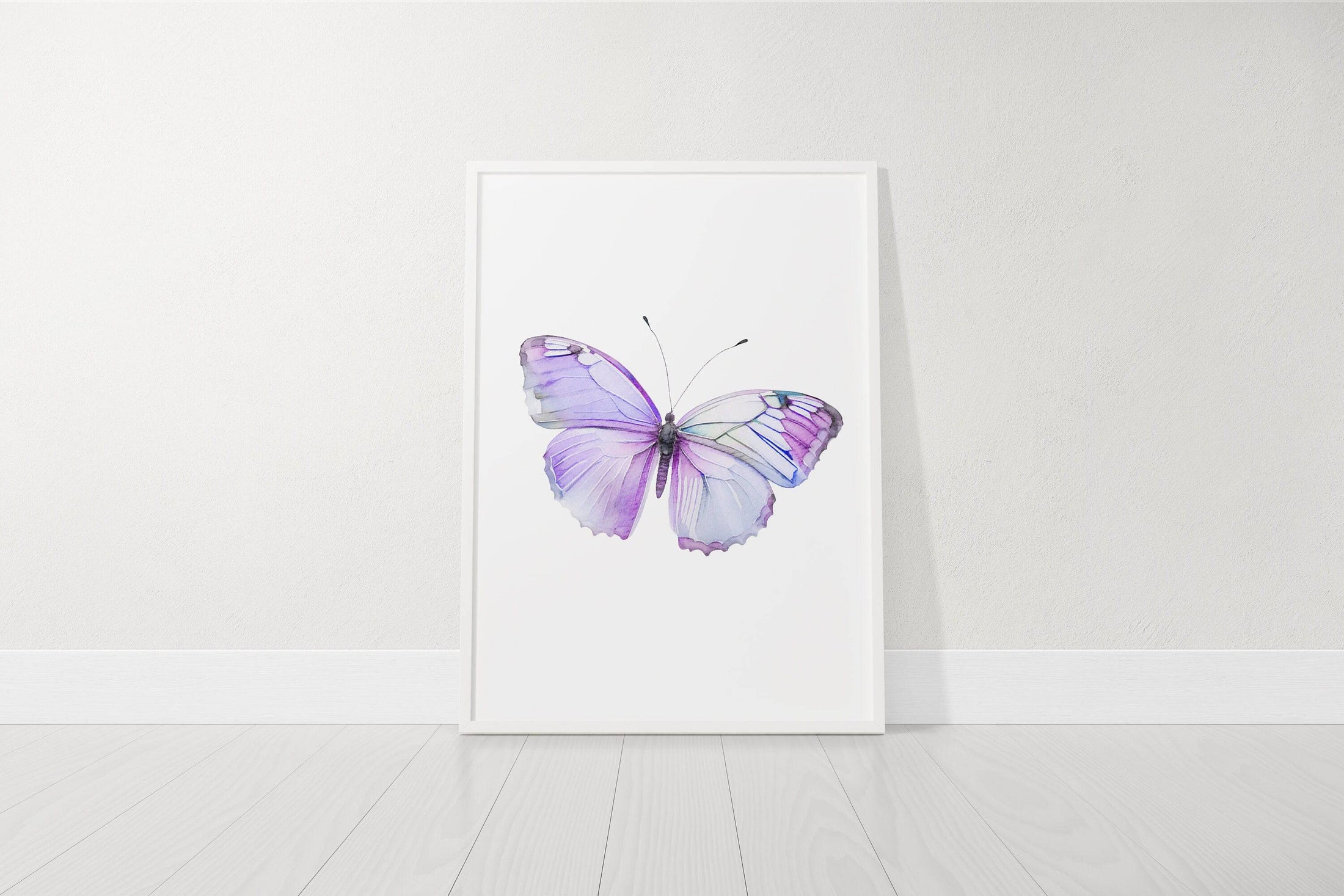 Purple Butterfly Nursery Wall Art | Set of 3 | Girly Bedroom Decor for Baby Girls' Room - RoseRowanDesign