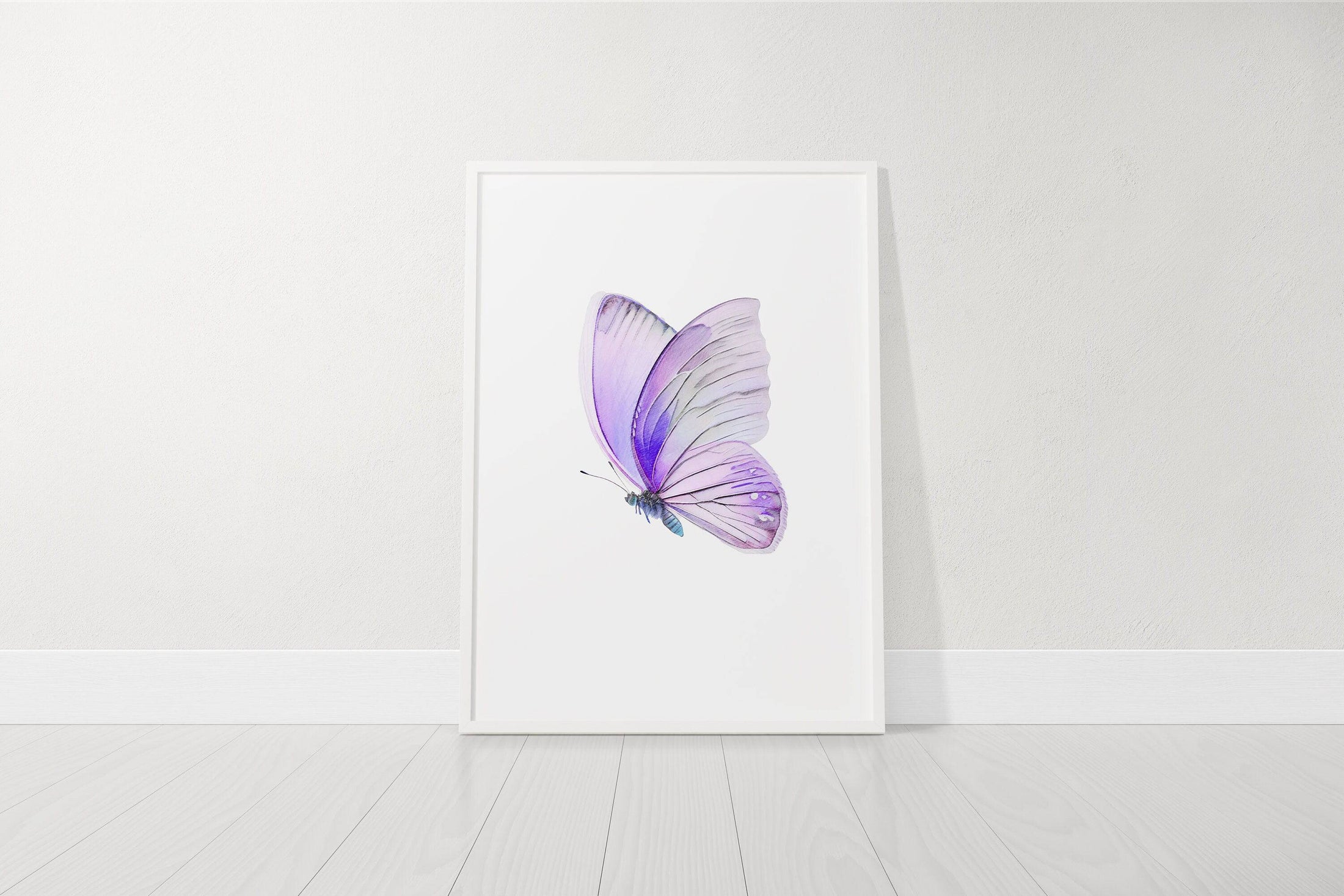 Purple Butterfly Nursery Wall Art | Set of 3 | Girly Bedroom Decor for Baby Girls' Room - RoseRowanDesign