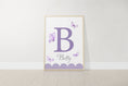Load image into Gallery viewer, Purple Butterfly Personalised Nursery Prints | Set of 3 | Wall Art for Baby Girls' Room - RoseRowanDesign
