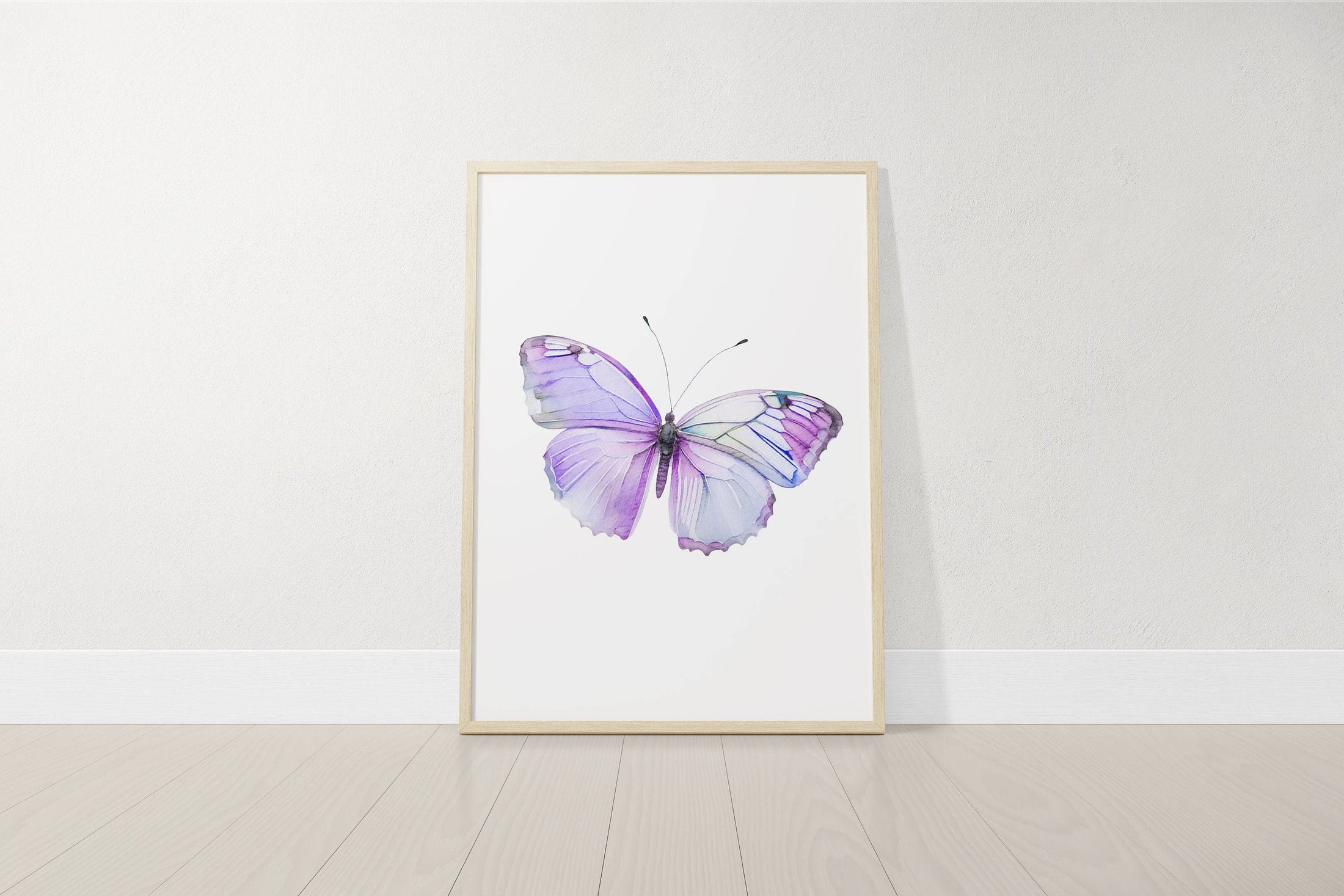 Purple Butterfly Personalised Nursery Prints | Set of 3 | Wall Art for Baby Girls' Room - RoseRowanDesign