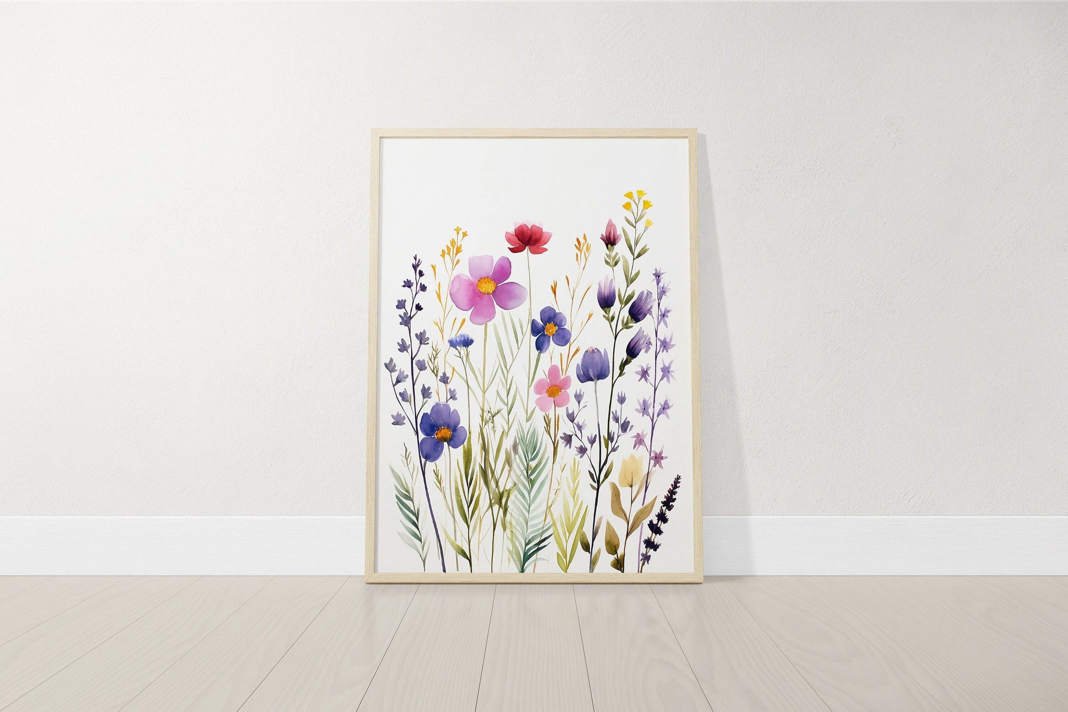 Purple Wildflower Nursery Prints | Set of 3 | Floral Decor for Baby Girls' Room - RoseRowanDesign