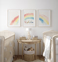 Load image into Gallery viewer, Rainbow Nursery Prints | Set of 3 | Personalised Wall Art for childs' Room - RoseRowanDesign
