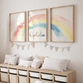 Load image into Gallery viewer, Rainbow Nursery Prints | Set of 3 | Personalised Wall Art for childs' Room - RoseRowanDesign
