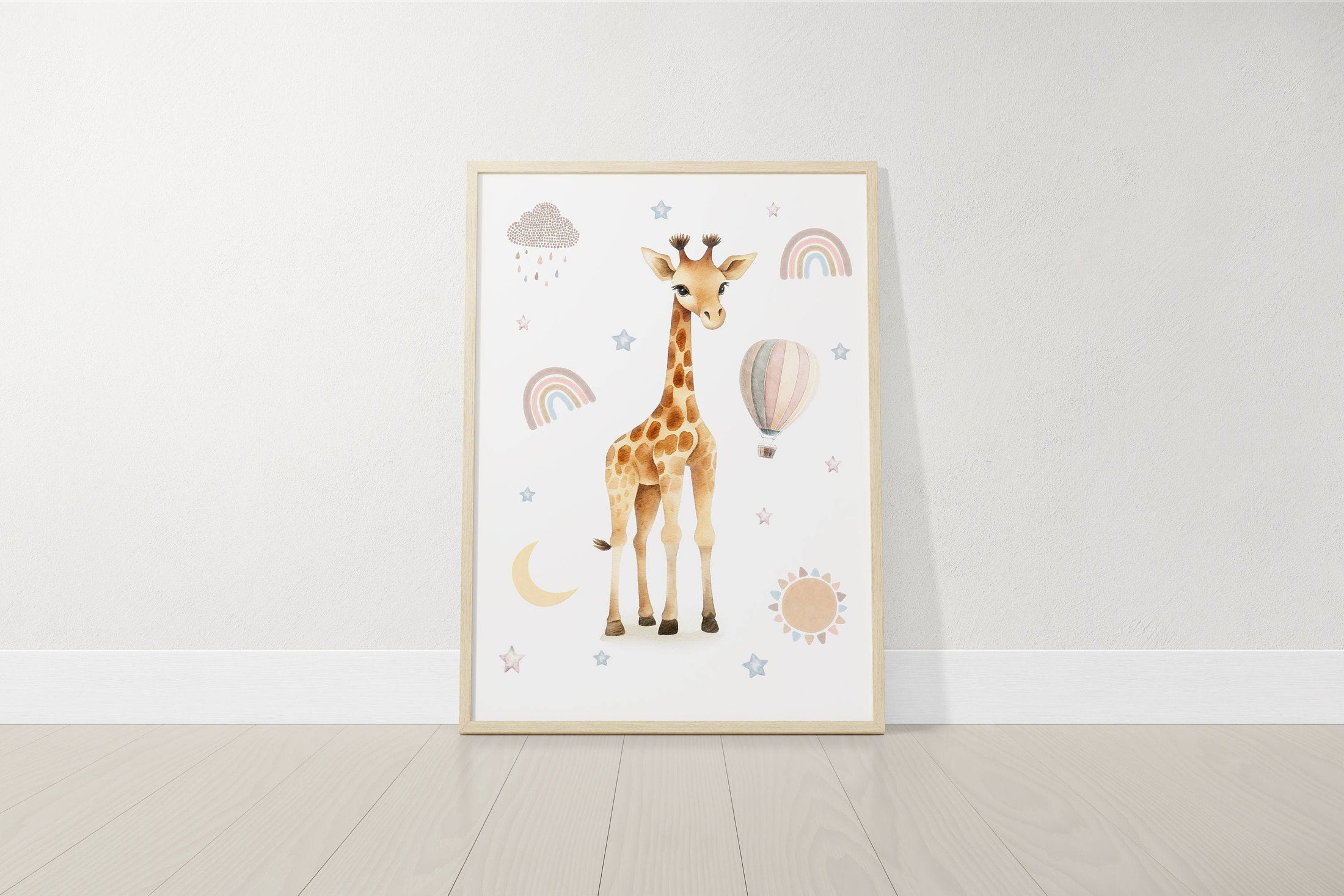 Safari Animal Boho Nursery Prints | Set of 3 | Unisex Wall Art for Baby's Room - RoseRowanDesign