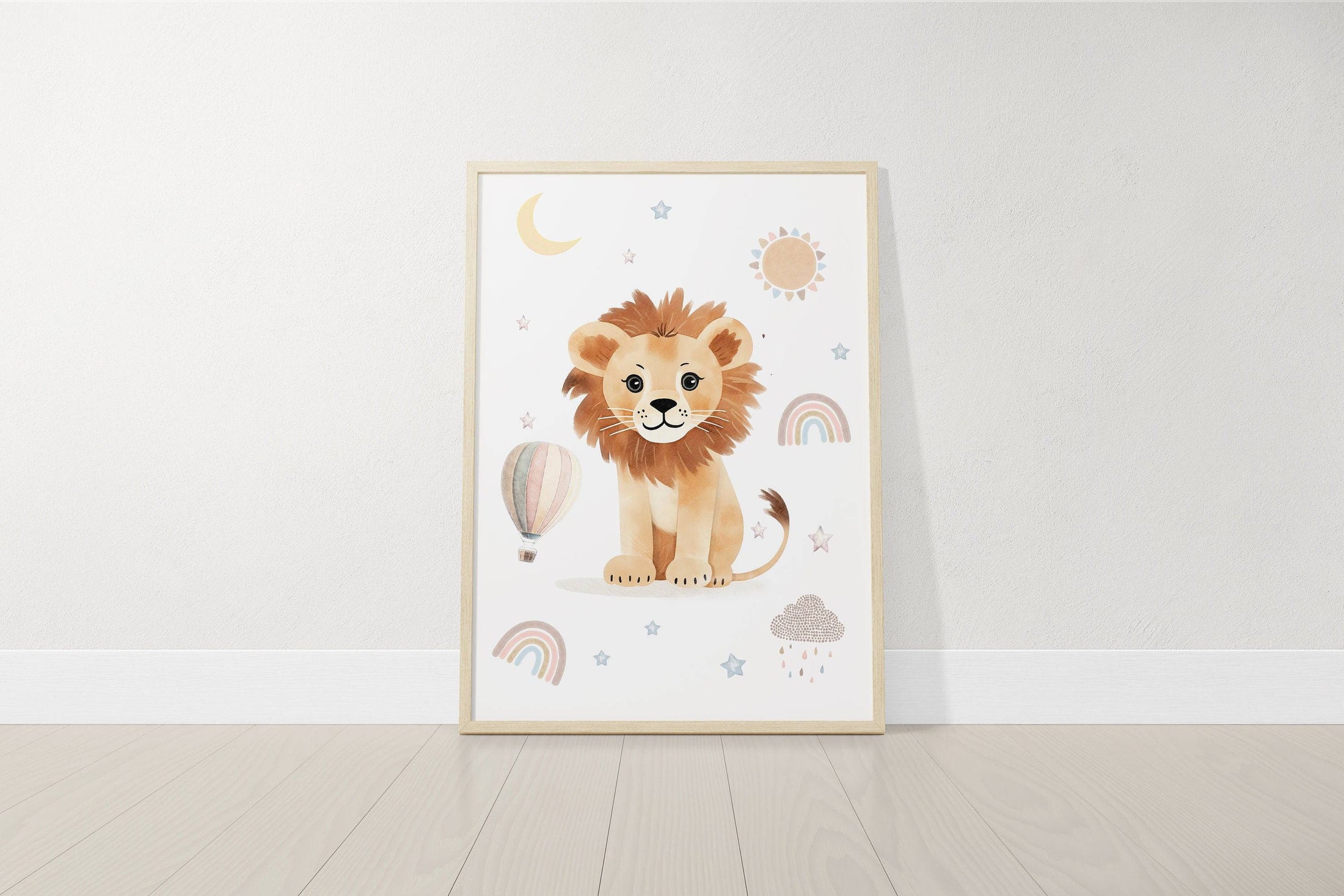 Safari Animal Boho Nursery Prints | Set of 3 | Unisex Wall Art for Baby's Room - RoseRowanDesign
