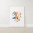 Load image into Gallery viewer, Safari Animal Boho Nursery Prints | Set of 3 | Wildflower Wall Art for Baby's Room - RoseRowanDesign
