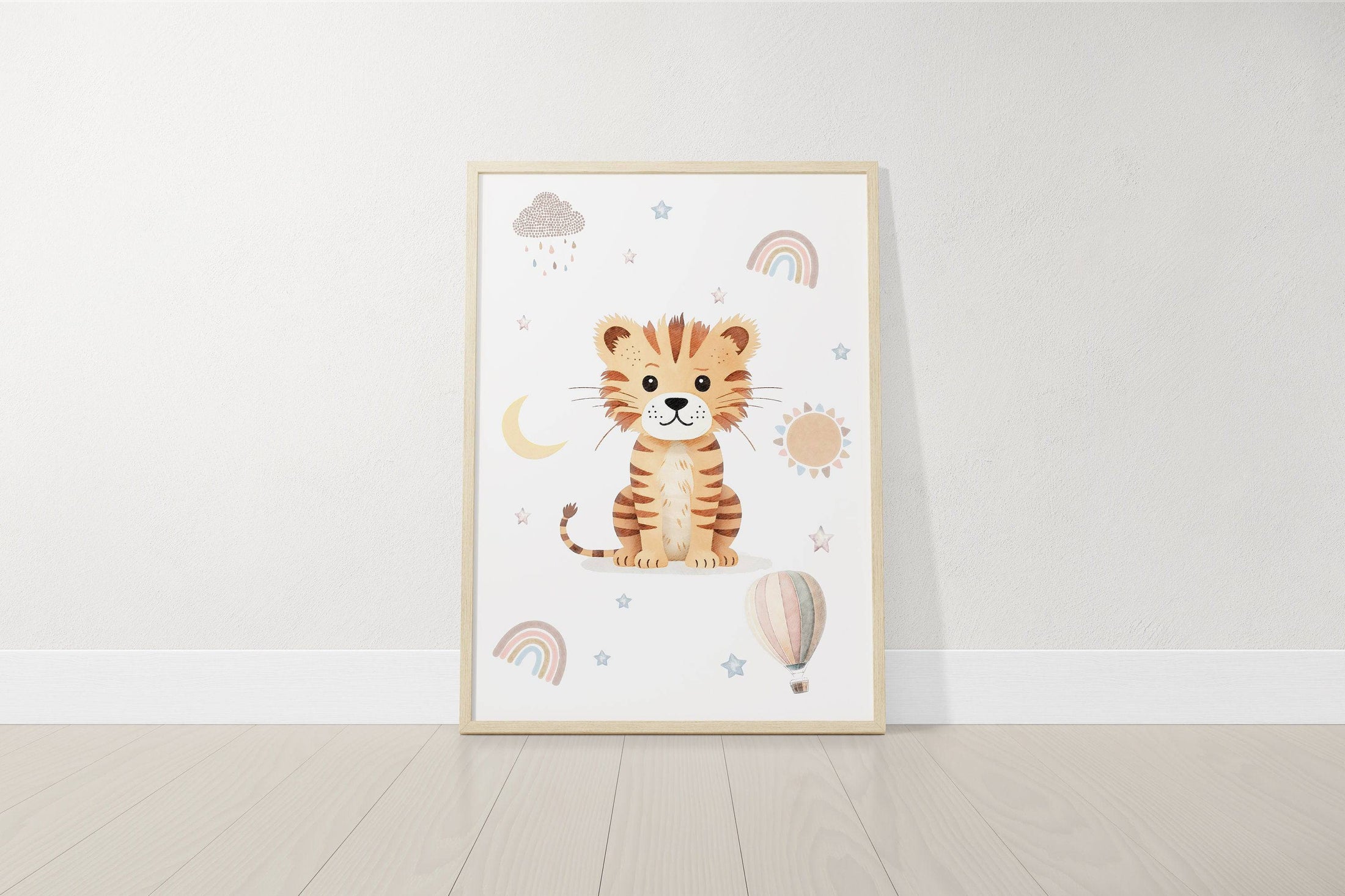 Safari Animal Boho Nursery Prints | Set of 6 | Neutral Wall Art for Baby's Room - RoseRowanDesign