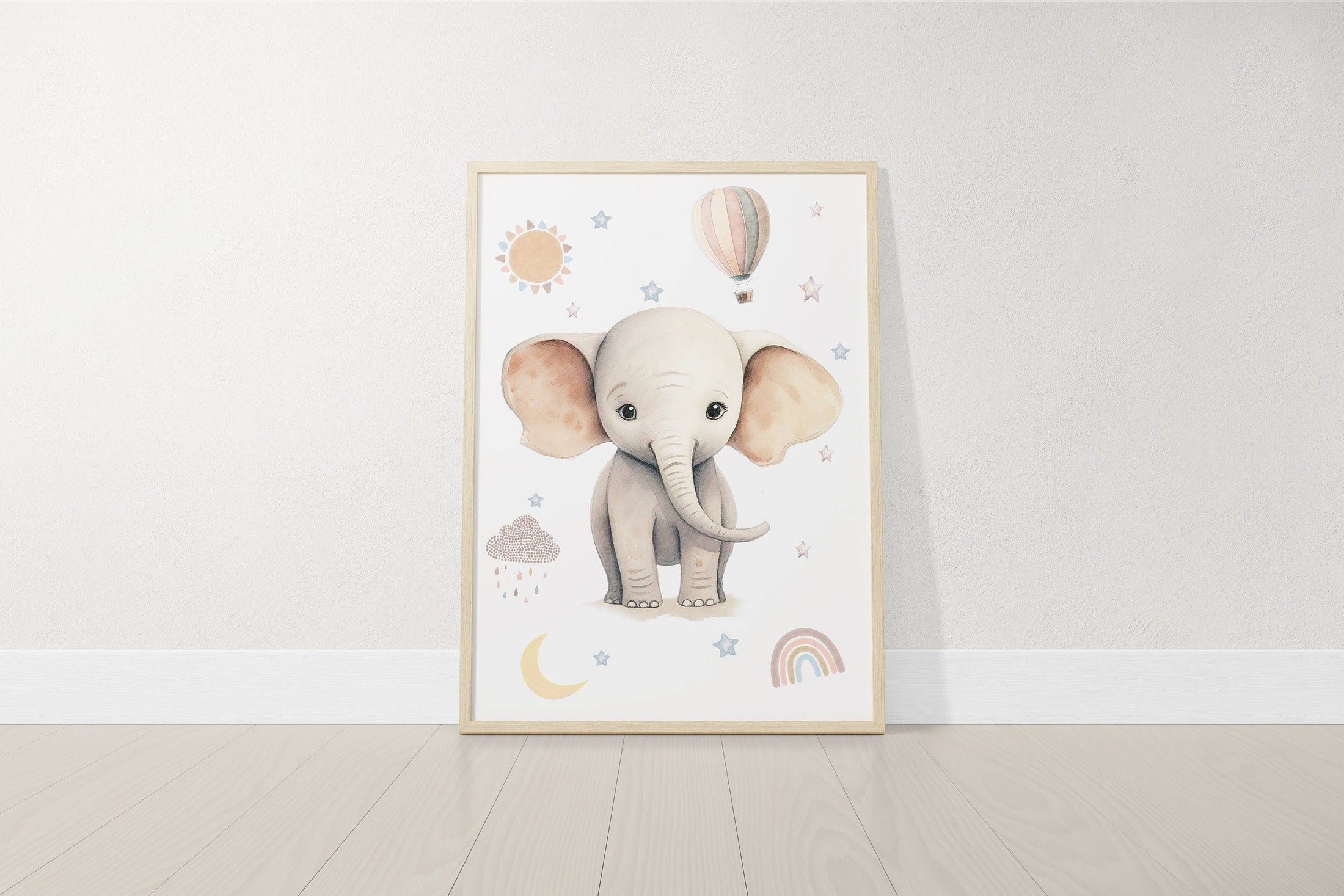 Safari Animal Boho Nursery Prints | Set of 6 | Neutral Wall Art for Baby's Room - RoseRowanDesign