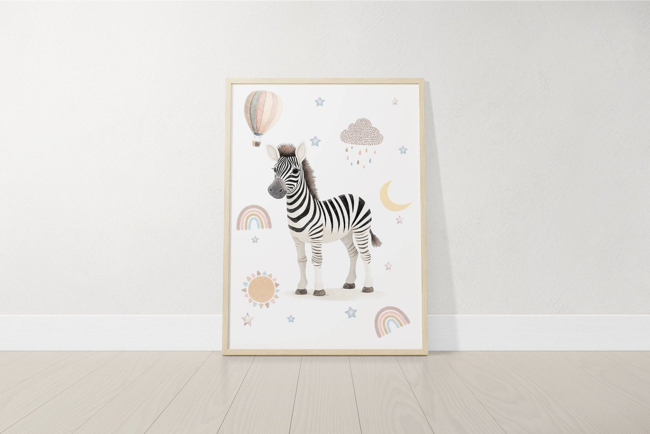 Safari Animal Boho Nursery Prints | Set of 6 | Neutral Wall Art for Baby's Room - RoseRowanDesign