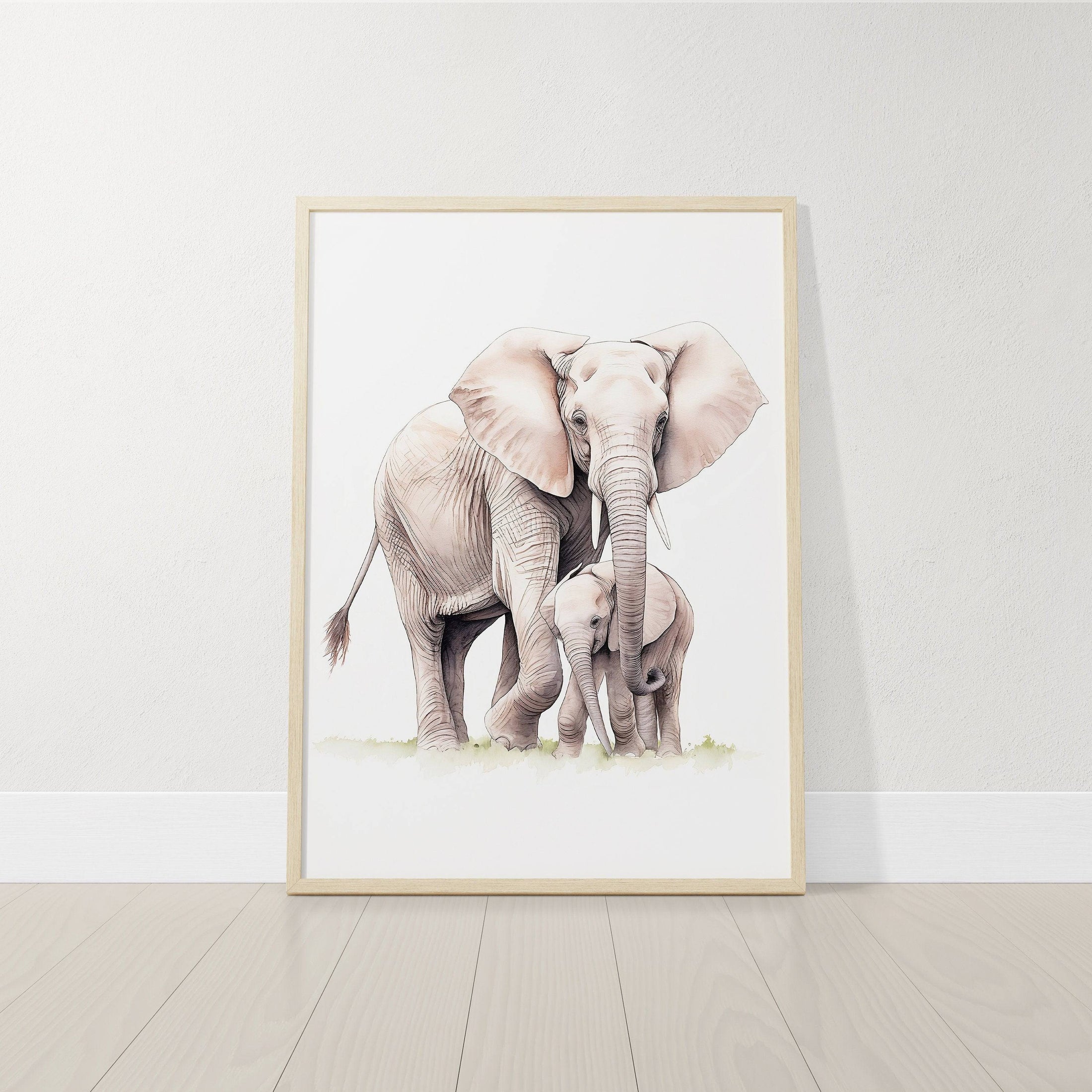 Safari Animal Nursery Prints | Set of 3 | Neutral Wall Art for Baby's Room - RoseRowanDesign