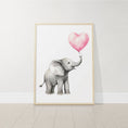 Load image into Gallery viewer, Safari Animal Nursery Prints | Set of 3 | Pink Balloon Wall Art for Baby Girl's Bedroom - RoseRowanDesign
