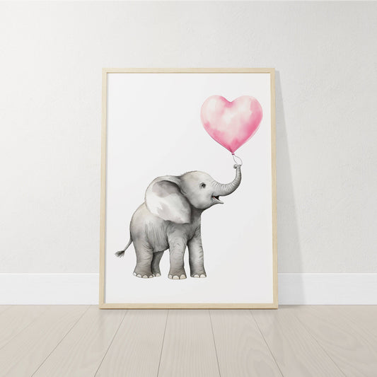 Safari Animal Nursery Prints | Set of 3 | Pink Balloon Wall Art for Baby Girl's Bedroom - RoseRowanDesign