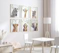 Load image into Gallery viewer, Safari Animal Nursery Prints | Set of 6 | Jungle Theme Wall Art for Baby's Room - RoseRowanDesign
