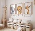 Load image into Gallery viewer, Safari Animal Nursery Wall Art | Set of 3 | Gender Neutral Jungle Playroom Decor - RoseRowanDesign
