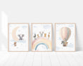 Load image into Gallery viewer, Safari Animal Prints for Nursery | Set of 3 | Rainbow Wall Art for Baby Boy's Room - RoseRowanDesign
