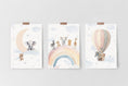 Load image into Gallery viewer, Safari Animal Prints for Nursery | Set of 3 | Rainbow Wall Art for Baby Boy's Room - RoseRowanDesign
