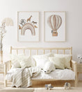 Load image into Gallery viewer, Safari Animal Prints | Set of 2 Balloon Wall Art | Beige Rainbow Nursery Decor - RoseRowanDesign
