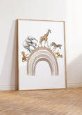 Load image into Gallery viewer, Safari Animal Prints | Set of 2 Balloon Wall Art | Beige Rainbow Nursery Decor - RoseRowanDesign
