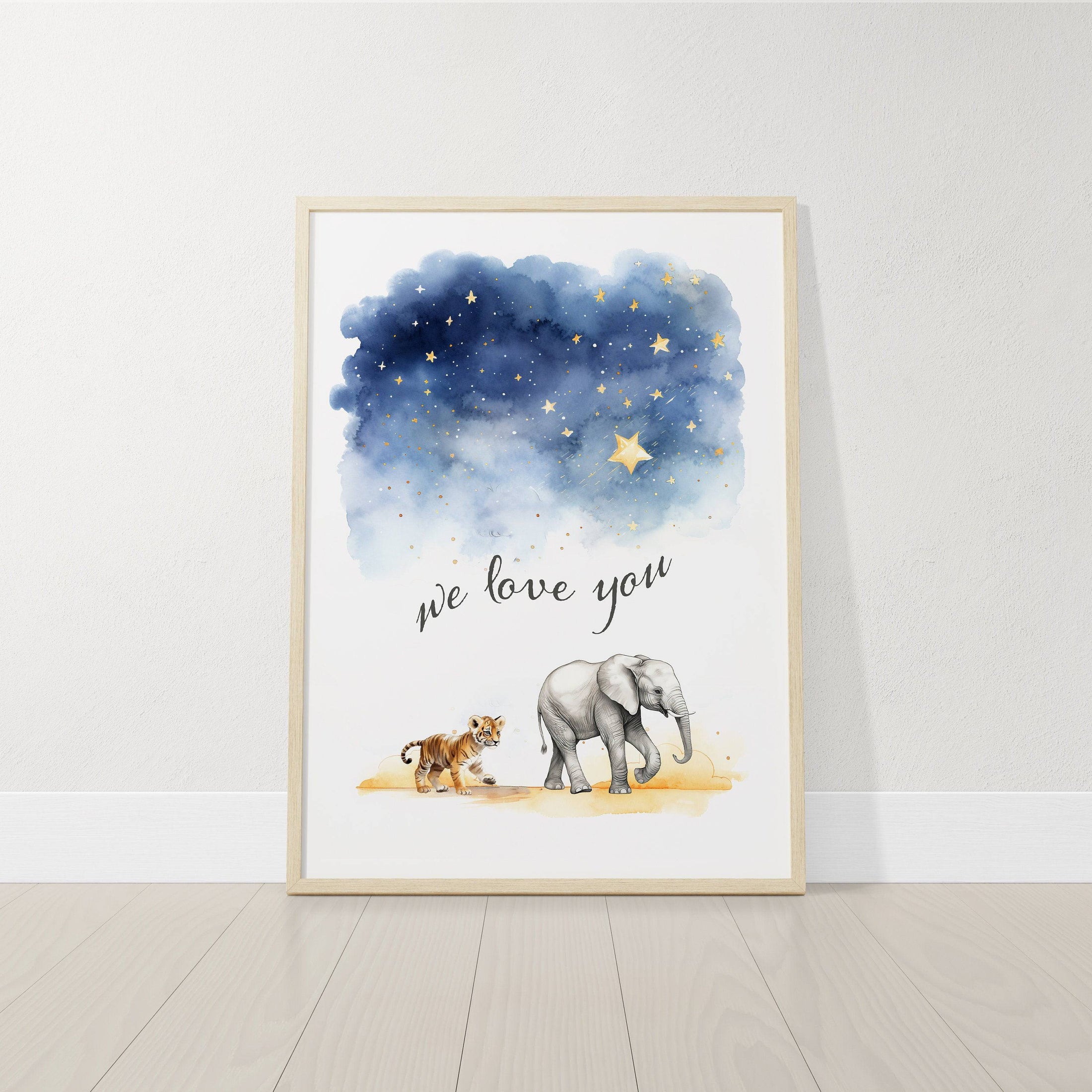 Safari Animal Star Nursery Prints | Set of 3 | Gender Neutral Wall Art for Baby's Room - RoseRowanDesign