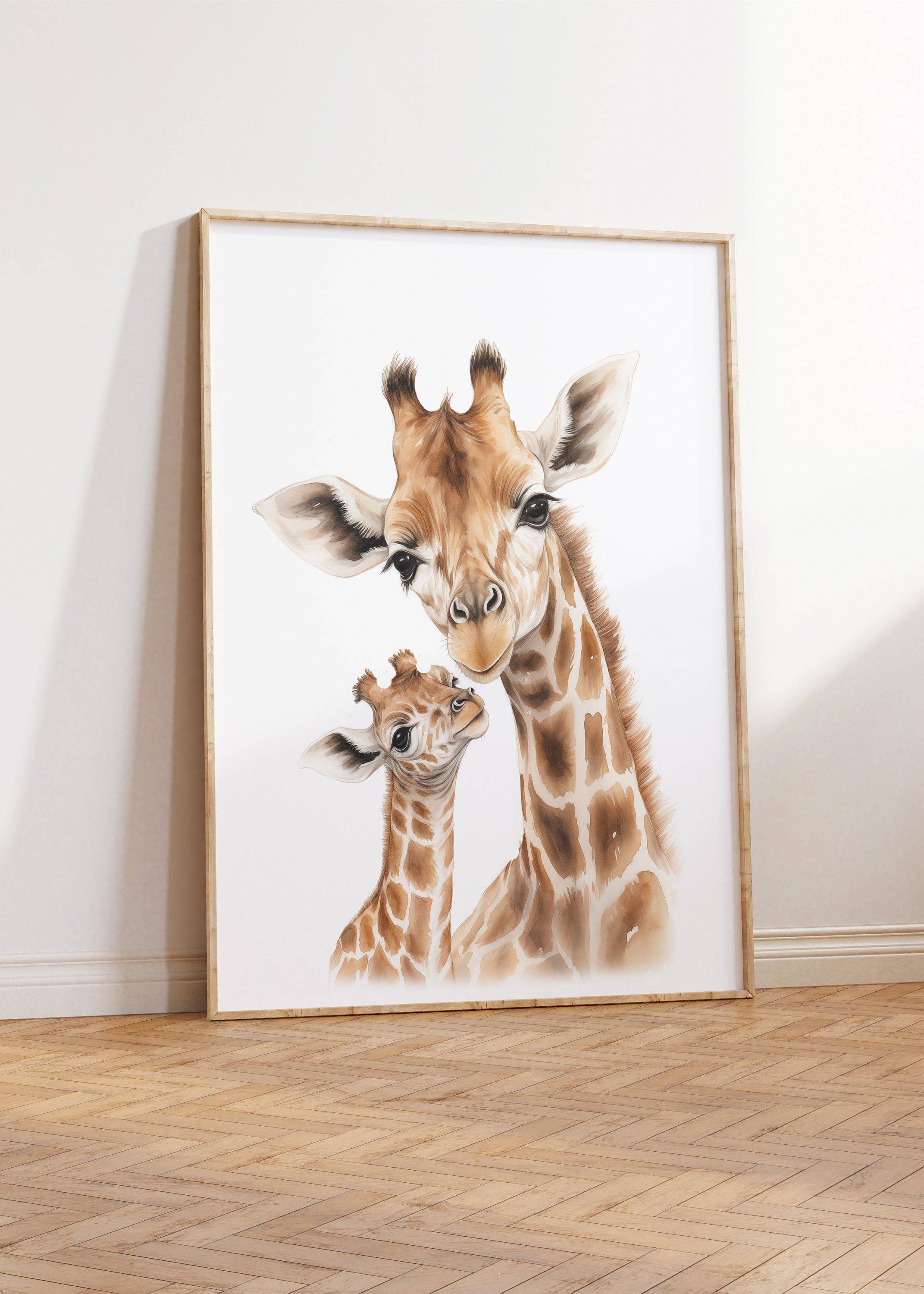 Safari Animal Wall Art Prints | Set of 3 | Nursery Decor Featuring Mum & Baby Designs - RoseRowanDesign