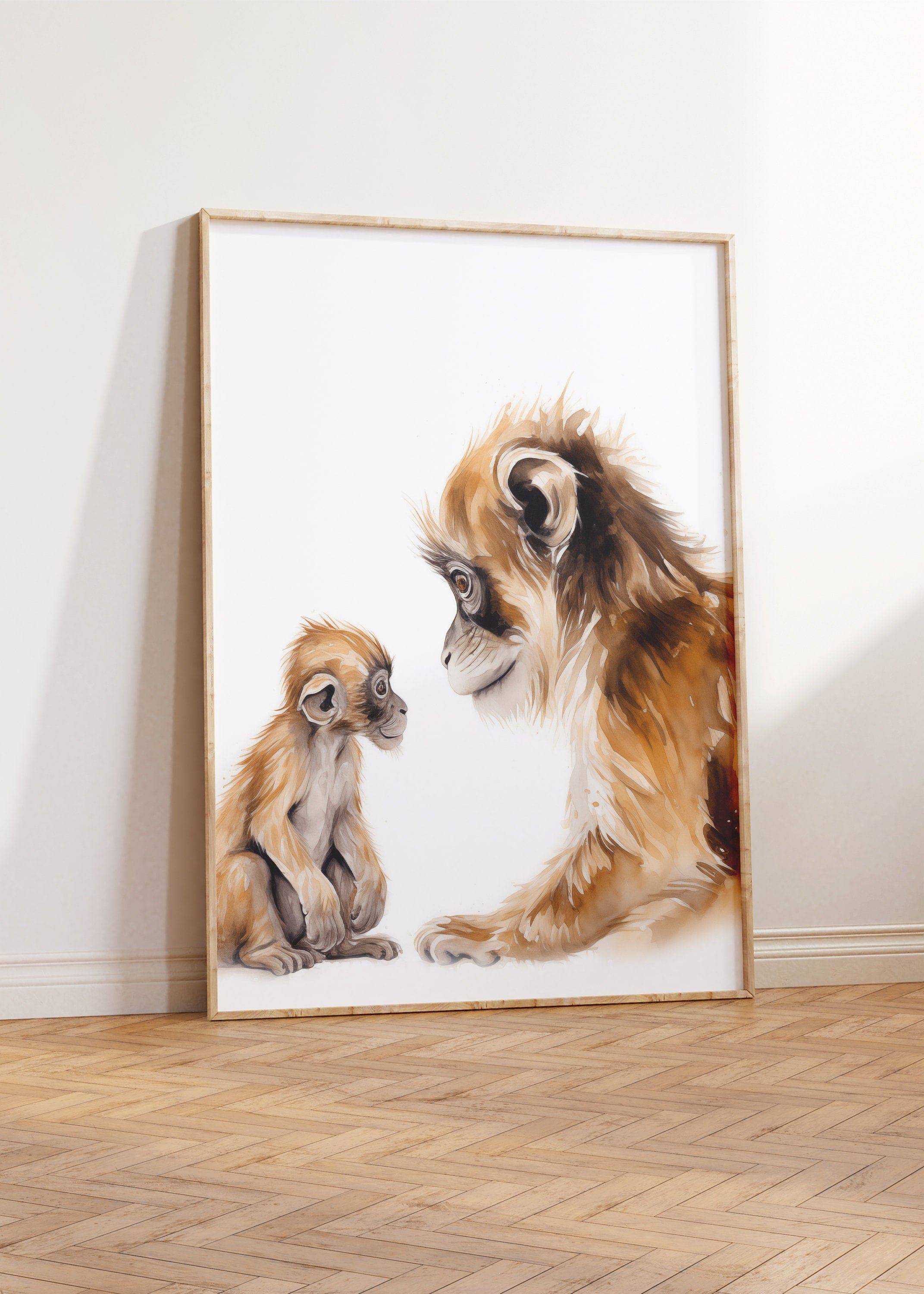 Safari Animal Wall Art Prints | Set of 3 | Nursery Decor Featuring Mum & Baby Designs - RoseRowanDesign
