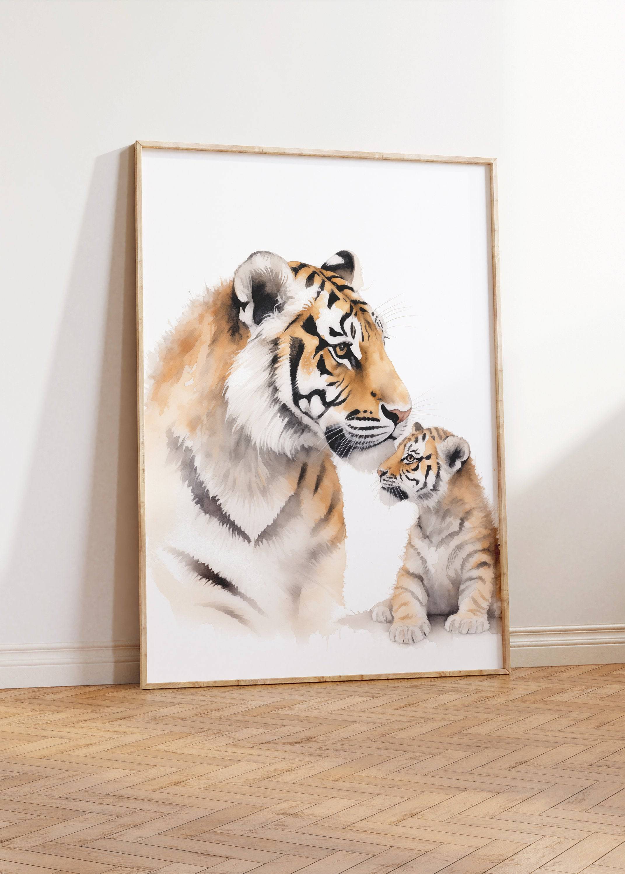 Safari Animal Wall Art Prints | Set of 3 | Nursery Decor Featuring Mum & Baby Designs - RoseRowanDesign
