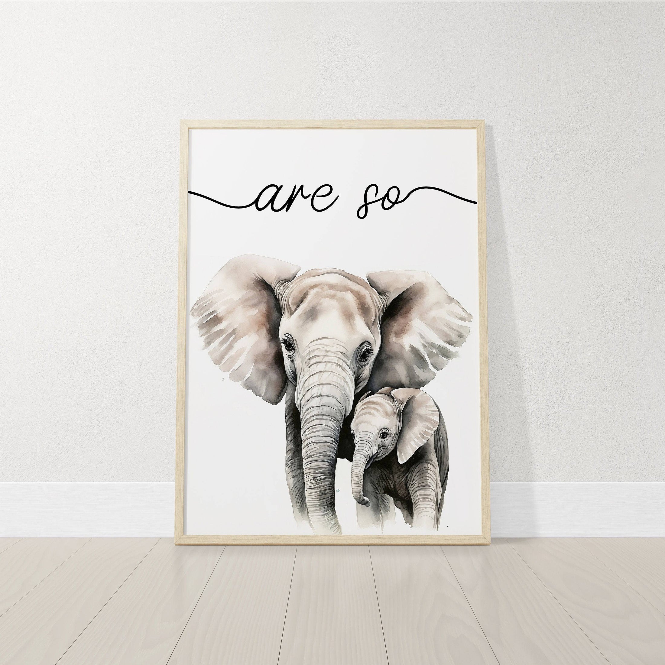 Safari Animal Wall Art Prints | Set of 3 | "You Are So Loved" Nursery Decor - RoseRowanDesign