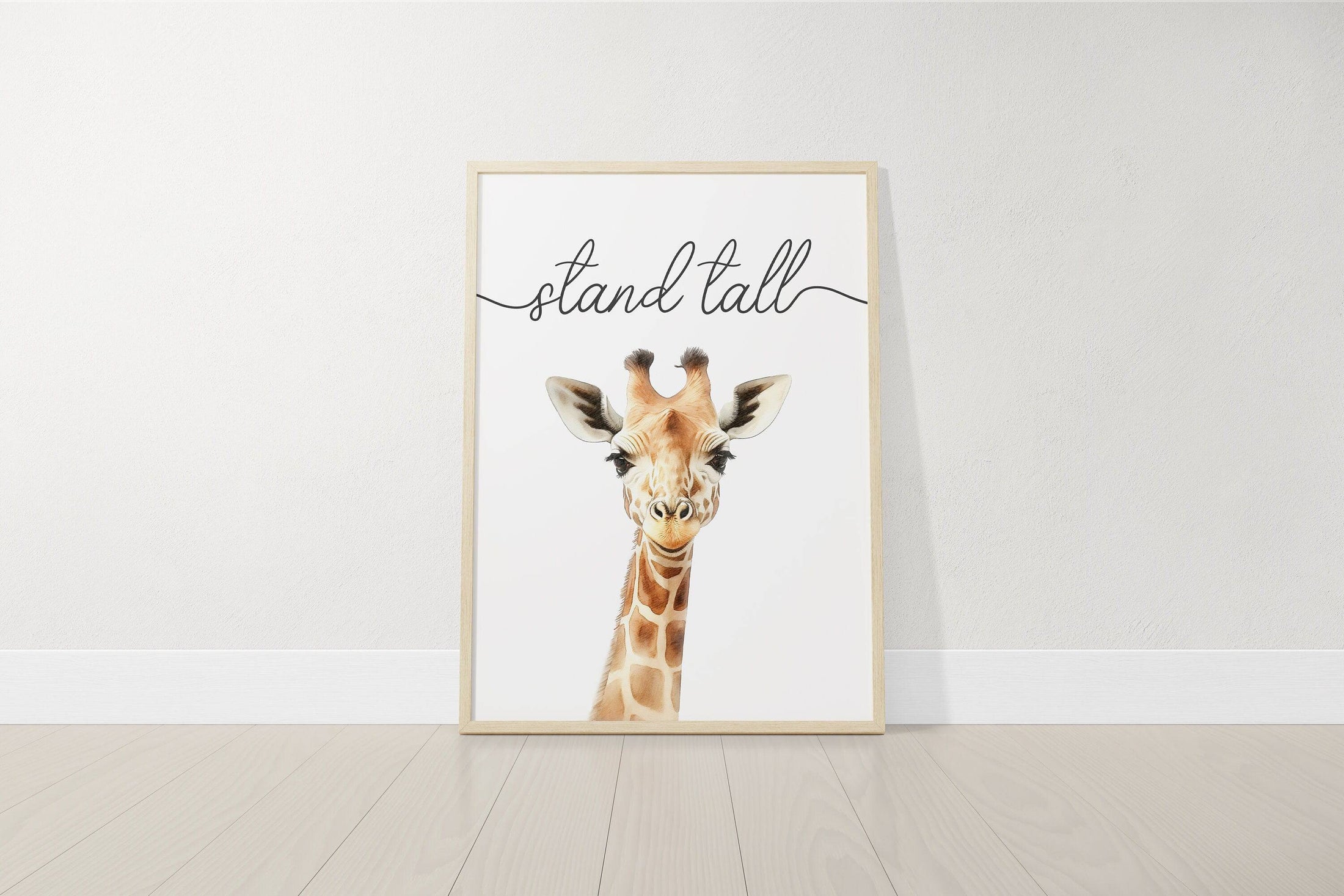 Safari Animal Watercolour Nursery Prints | Set of 6 | Neutral Wall Art for Baby's Room - RoseRowanDesign