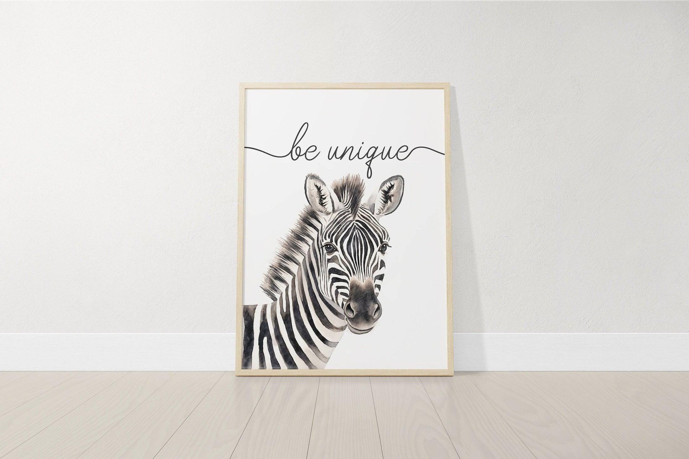 Safari Animal Watercolour Nursery Prints | Set of 6 | Neutral Wall Art for Baby's Room - RoseRowanDesign