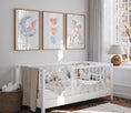 Load image into Gallery viewer, Set of 3 Boho Unicorn Nursery Prints | Rainbow and Pastel Hearts Wall Art for Girls' Bedroom Decor - RoseRowanDesign
