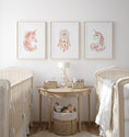 Load image into Gallery viewer, Set of 3 Pink Boho Unicorn Nursery Prints | Dream Catcher Wall Art - RoseRowanDesign
