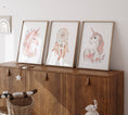 Load image into Gallery viewer, Set of 3 Pink Boho Unicorn Nursery Prints | Dream Catcher Wall Art - RoseRowanDesign
