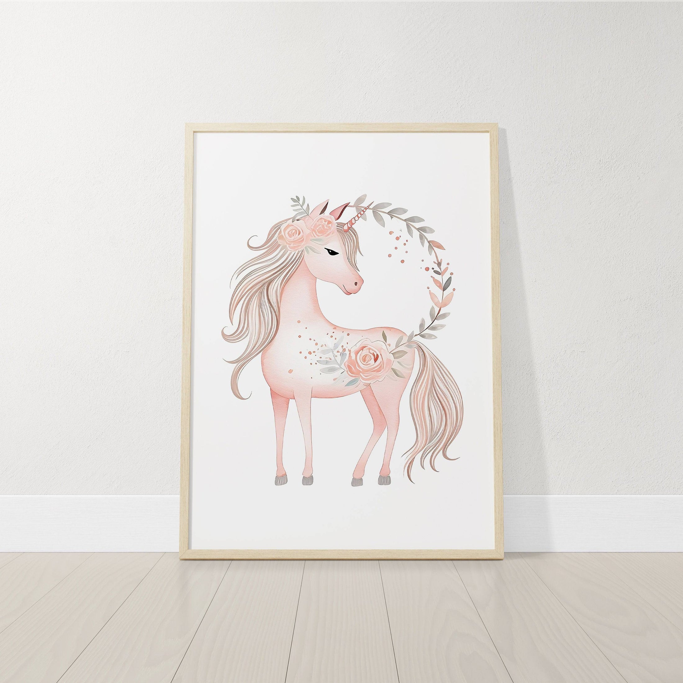 Set of 3 Pink Boho Unicorn Nursery Prints | Dream Catcher Wall Art - RoseRowanDesign