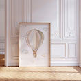 Load image into Gallery viewer, Set of 3 Teddy Bear Hot Air Balloon Prints for Nursery, Kids Bedroom or Playroom - Gender Neutral Decor for Babies Room - Beige Toddler Art - RoseRowanDesign

