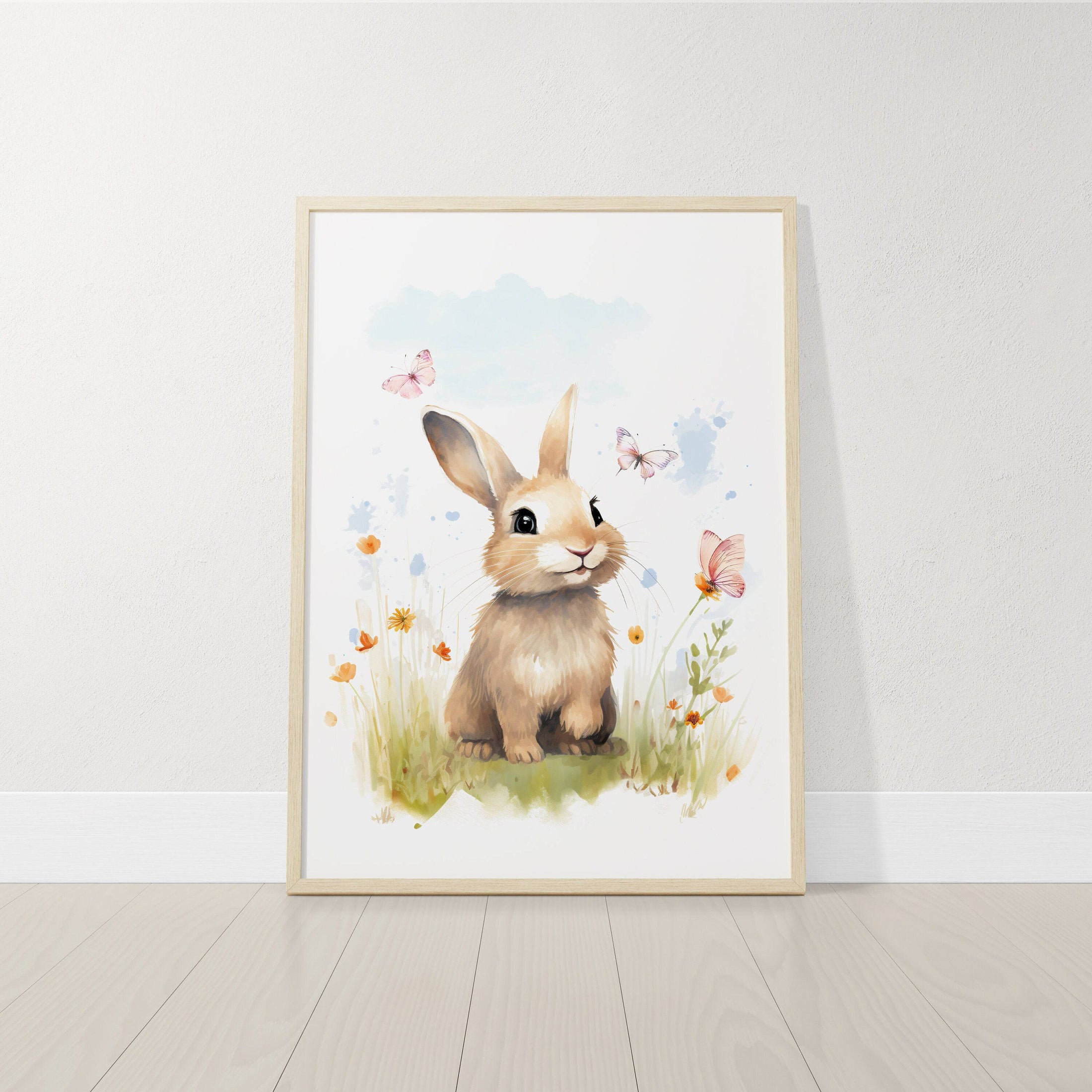 Set of 3 Woodland Animal Nursery Wall Prints, Wildflower Pictures for Babies Bedroom, Unisex Children's Room Decor, Toddler Playroom Posters - RoseRowanDesign