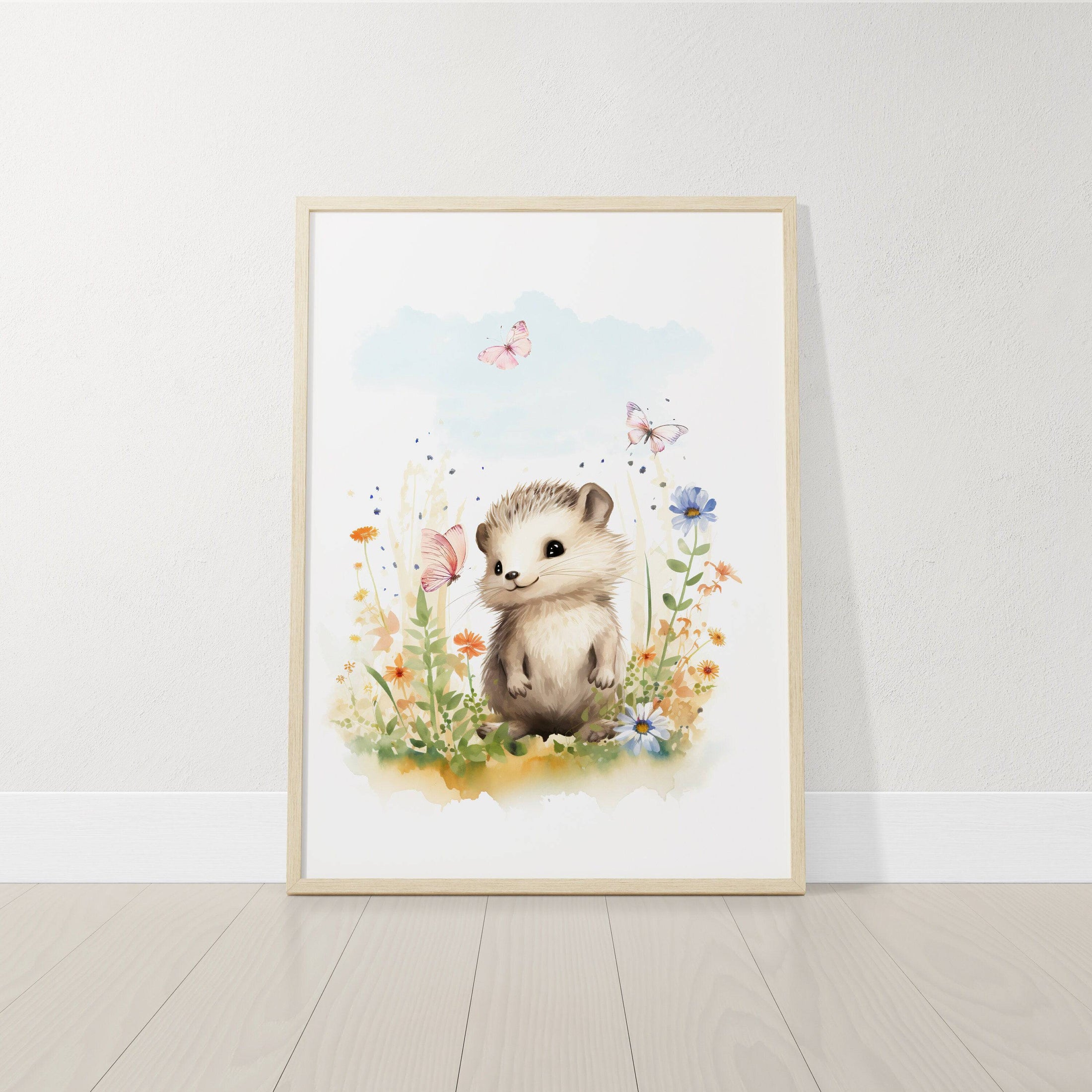 Set of 3 Woodland Animal Nursery Wall Prints, Wildflower Pictures for Babies Bedroom, Unisex Children's Room Decor, Toddler Playroom Posters - RoseRowanDesign