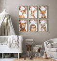 Load image into Gallery viewer, Set of 6 Woodland Animal Nursery Prints | Pink Forest Decor | Kids Wall Art Posters - RoseRowanDesign
