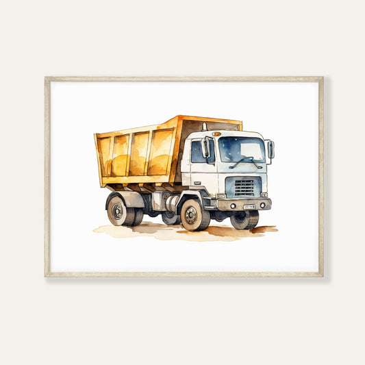 Vehicles Wall Art Set | Choice of 9, 6, 4, or 3 Prints | Transport & Construction Theme for Boys' Room - RoseRowanDesign